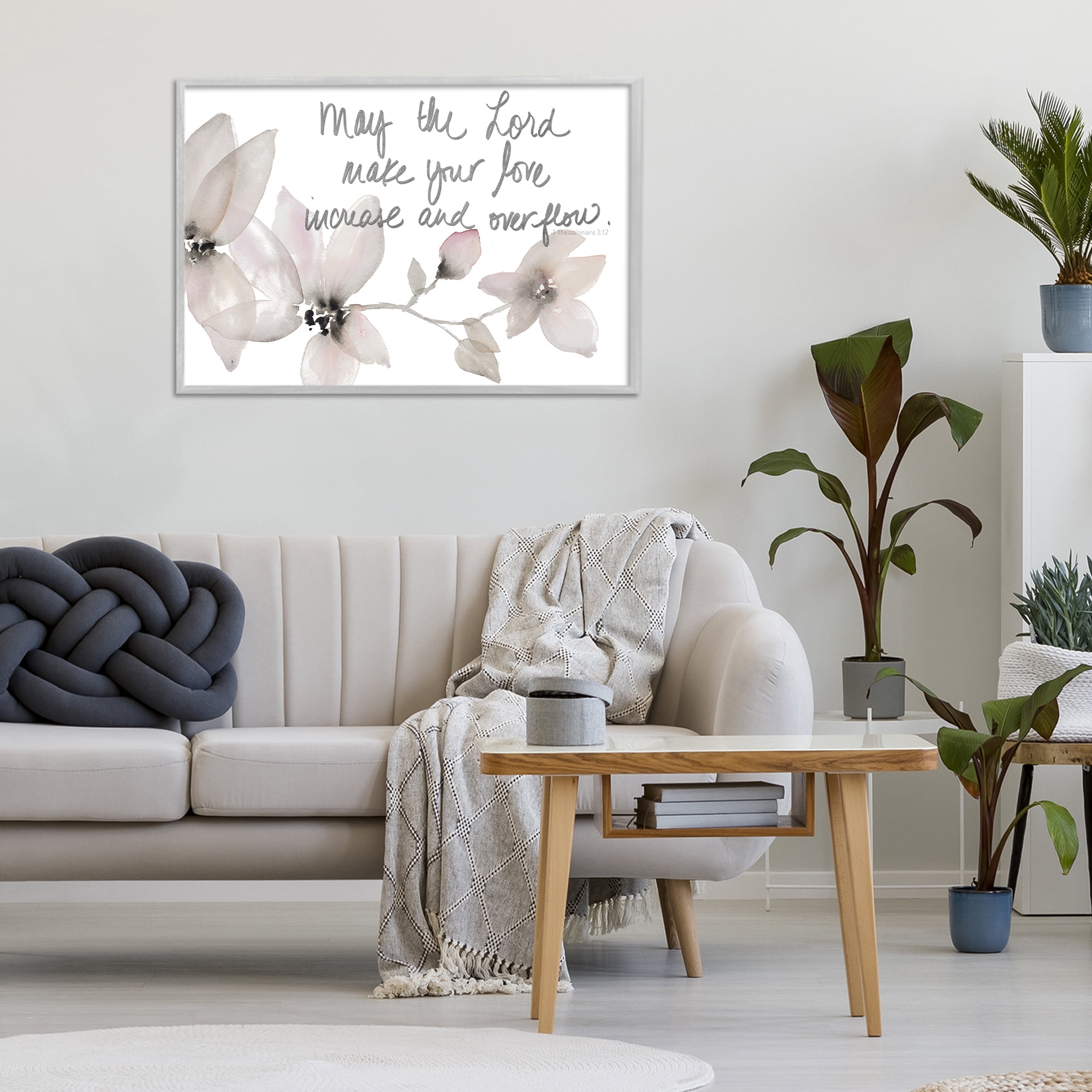 Stupell Industries Love Increase & Overflow Gray Framed Giclee Art, design by Lanie Loreth