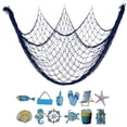 thumbnail image 7 of Coastal Style Fishing Net Wall Display Mesh with Sea Animal Ornaments,40*80in,Nautical Photo Hanging Decor, Vintage Wall Pendant for Bedroom Beach House Home Layout, 7 of 7