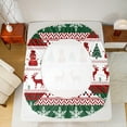 thumbnail image 5 of Manfei Merry Christmas Twin Sheet Sets for Teens, Green Xmas Tree Snowflake Twin Fitted Sheet, Rustic Deer Flat Sheet, Breathable Home Decor, 3pcs, 5 of 7