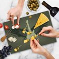 thumbnail image 4 of Modern Cutting Board, Music Theme Rock Talent Wings Guitar Instrument Art Print, Decorative Tempered Glass Cutting and Serving Board, Large Size, Charcoal Grey Mustard, by Ambesonne, 4 of 5