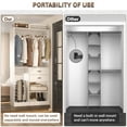 thumbnail image 5 of Homieasy Freestanding Closet System with Suitcase Storage, 40 Inches Stand-alone Wardrobe with 2 Wood Drawers, 80'' Height Adjustable Cloth Garment Rack, Walk-in Closet with Hanging Rod, White, 5 of 8