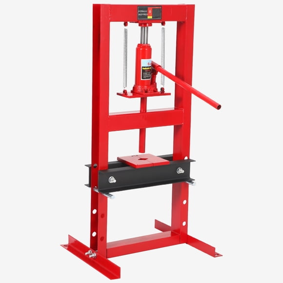 10 Ton Hydraulic Benchtop Press with Pressure Gauge, Heavy Duty Adjustable H-Frame Hydraulic Garage Press Machine for Auto Repair, Overload Protection & Rust Resistant