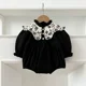 thumbnail image 1 of Korean Sisters Dress Spring Autumn Baby Girls Retro Bodysuit Girls' Floral Big Lapel Puff Sleeve Dress Cute Toddler One Piece, 1 of 6