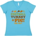 thumbnail image 3 of Inktastic Football Turkey and Pie Women's V-Neck T-Shirt, 3 of 5