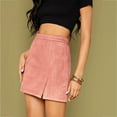 thumbnail image 5 of Women Sexy Slim Suede Dress Hip High Waist Zip Skirt Skirt Patch Work Dresses Side Slit Clothing, 5 of 5