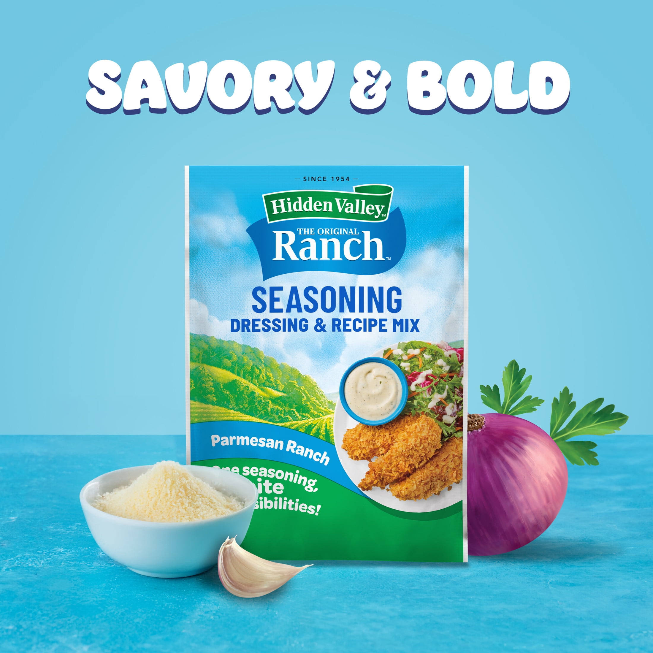 (4 pack) Hidden Valley Parmesan Ranch Seasoning, Dressing and Recipe Mix, Parmesan, 1 Ounce
