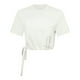 thumbnail image 5 of Camisa con cordón en la cintura Manga corta Cuello redondo Color puro Hombro caído Camiseta holgada para mujer para deportes, 5 of 7