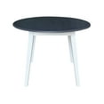 thumbnail image 2 of 42" Round Solid Wood Dual Drop Leaf Table in White and Heather Gray, 2 of 6