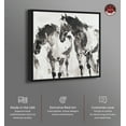 thumbnail image 2 of Horses In Inkwash Masculine Abstract Man Cave Canvas Wall Art by Notoriart, Black Floater Frame, 40"x40", 2 of 7