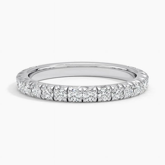 Dash Jewelry 14K White Gold Plated Rings for Her - 3 Ct Round Cut Moissanite Rings for Women's - Women's Jewelryry Wedding Eternity Band - Daily Wear Moissanite Band for Wife - Causal Ring