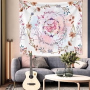 DaShan Bohemian Tapestry Wall Hanging,Mandala Floral Medallion Tapestries for Dorm Living Room Bedroom Decor 60Wx50L