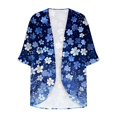 thumbnail image 4 of Feancey Summer Cardigans for Women Lightweight 3/4 Sleeve Cute Floral Print Open Front Beach Cover Up Long Cardigans Jackets Summer Saving Clearance! Multicolor M, 4 of 6