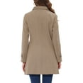 thumbnail image 3 of INSPIRE CHIC Women's Peter Pan Collar Single Breasted Winter Overcoat XL Solid Light Brown, 3 of 6