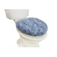 thumbnail image 3 of Soft Microfiber Bathroom Toilet Lid Cover, Machine Washable Seat Covers, 18x18, Stays in Place Rubber Backing, Fits Most Round, Elongated and Oblong Lids, Home Decor Accessories, Blue, 3 of 8
