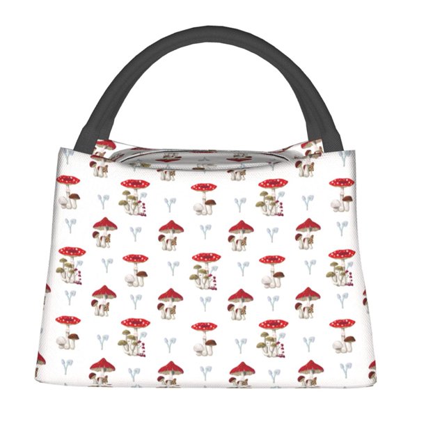 Fotbe Different Mushrooms Bolsa Térmica Portátil con Estampado, Bolsa de Entrega de Alimentos Aislada, Bolsa Reutilizable de Gran Capacidad para Comidas y Supermercado