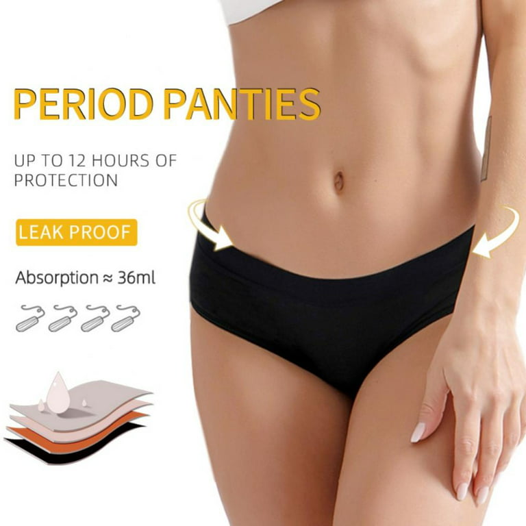 3 Pack Womens Teen Girls Period Panties Juniors Leak-Proof Underwear Soft  Protective Briefs 