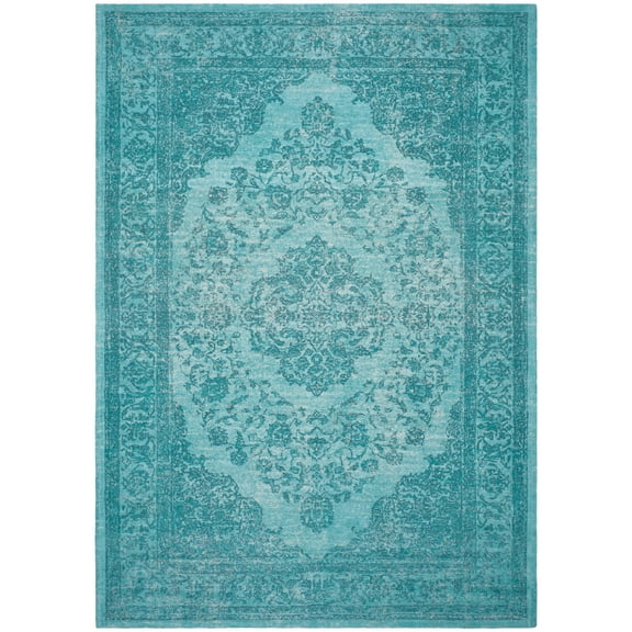 SAFAVIEH Classic Vintage Ivonette Oriental Cotton Area Rug, Aqua, 6'7" x 9'2"