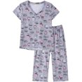 thumbnail image 1 of Women's Capri Pajama Sets Plus Size Sleepwear 2 Piece Ladies Sleep Set,Grey-pattern, 1 of 5