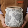 thumbnail image 2 of 6.68in. Tuscan Planter & Room and Home Decor, Decorative Vase, Indoor/Outdoor Ceramic Plant Pot, Drainage Hole, Vintage Grey, 2 of 14