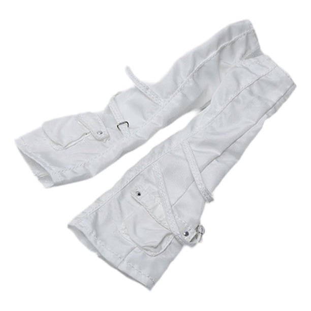 Figura de acción femenina a escala 1/12, ropa fácil de usar, ropa en miniatura, disfrazarse, foto Pantalón cargo blanco