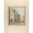 thumbnail image 2 of Pierre François Léonard Fontaine 19x24 Black Ornate Framed Double Matted Museum Art Print Titled: La Halle Aux Bles, Exterior View (ca. 1810), 2 of 5