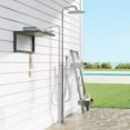 thumbnail image 4 of Outdoor Brushed Nickel Shower Faucet Kit, Exposed Shower Faucet set Rainfall Shower Head Deck Mounted Shower Fixture, 4 of 5