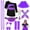 Purple, variant on Halloween 80s Outfits Costume,80s Outfit for Women, Lip Print T-Shirt Tutu Skirt with Fanny Pack Accessories Set for Halloween Costume Party