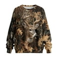thumbnail image 4 of Yuyamidu Deer Sweatshirt American Flag Hoodie Oversized Sweaters for Women Long Sleeve Shirts Crew Neck Sweatshirt Casual Trendy Pullover Teacher Outfits Tops, Size S, 4 of 7