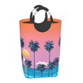 thumbnail image 2 of Bingfone Beach With Palm Trees Laundry Hamper,Large Canvas Fabric Lightweight Storage Basket Toy Organizer Dirty Clothes Collapsible, 2 of 6