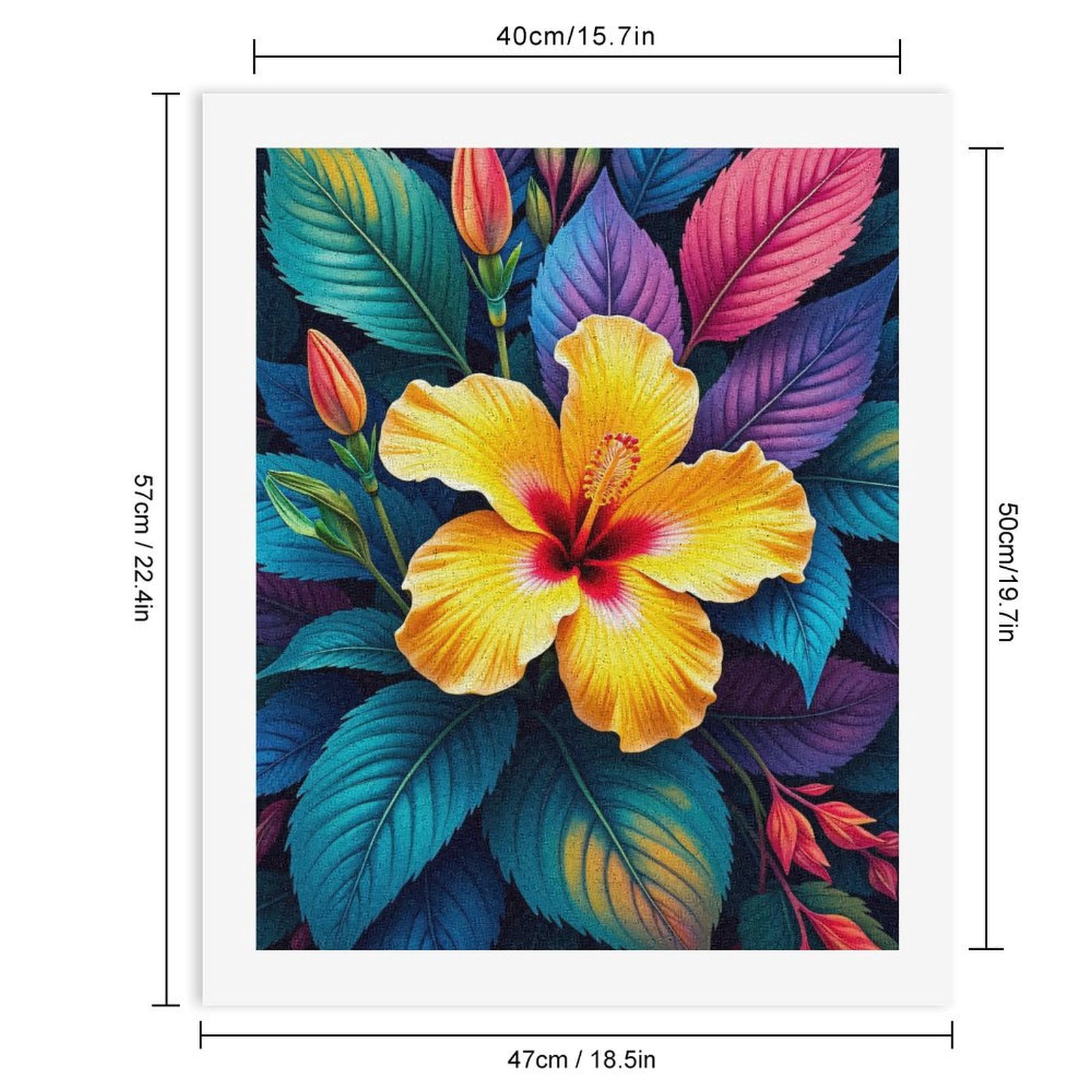 Paint By Numbers Kit for Adults Beginner - Vibrant Tropical Flower Blossom DIY Canvas Painting Kits for Adults, Frameless Paint By Number for Adults for Home Wall Decor 16x20 Inch