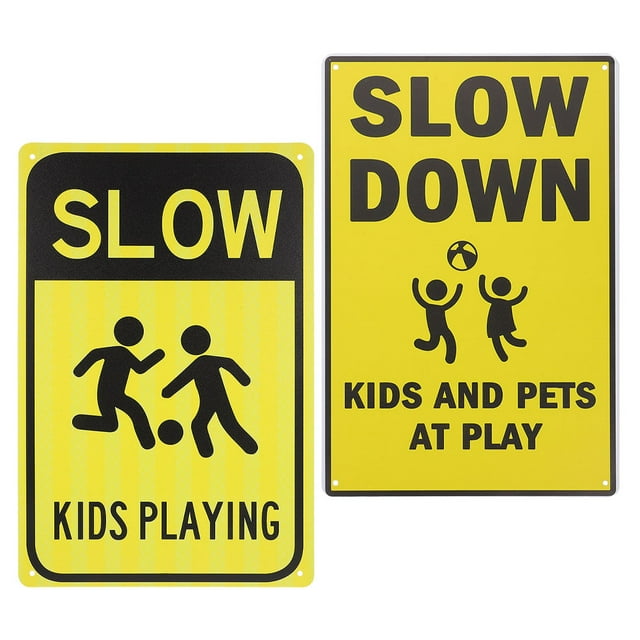 Minkissy 2pcs Caution Sign For Warning Iron Safety Signs In School Areas