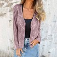 thumbnail image 5 of QQZ Regular Fit Open Front Sequin Cardigan For Women, Long Sleeve Lightweight Cardigan Sweaters For Women, Fall Outfits For Travel Business Casual Party Daily Wear, 5 of 9