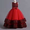 thumbnail image 2 of Vestido infantil con lentejuelas, vestido infantil con lazo, vestido de princesa para niña, vestido de niña de flores para actuación de piano, 2 of 5