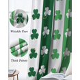 thumbnail image 6 of St. Patrick's Day Blackout Curtains 45 Inches Long, Kitchen Black Out Window Treatments, Green Irish Lucky Clovers Stripes Thermal Insulated Lined Drapes for Small Window with Grommet 42"x45", 6 of 8