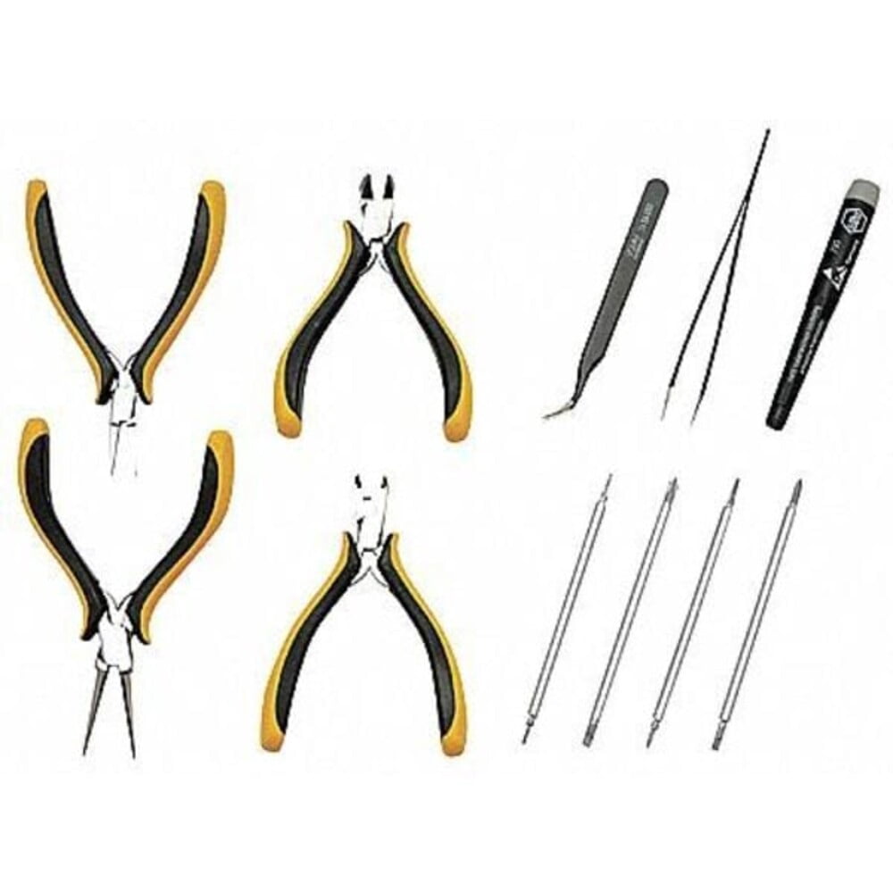 Wiha 4 3/4 in Bent Needle Nose Plier ESD Safe Dissipative Handle 32744