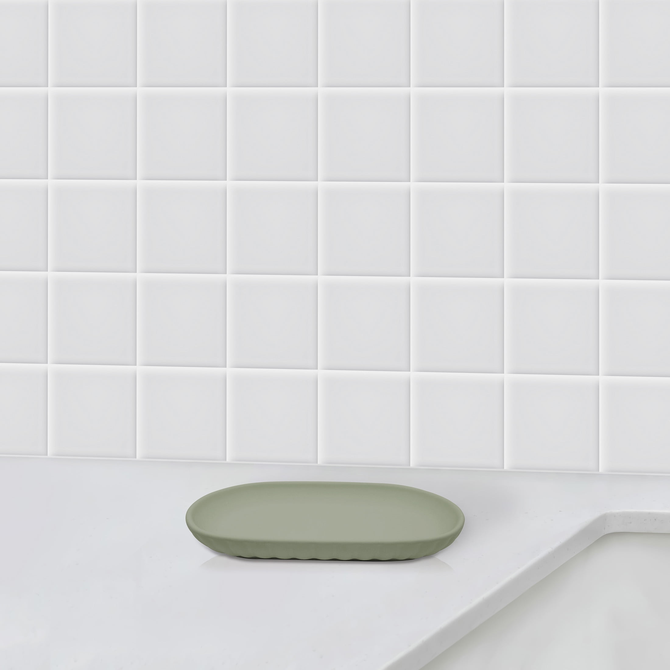 Beautiful By Drew Barrymore Bathroom Tray -Green