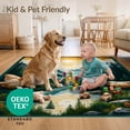 thumbnail image 4 of ODIKA 6'x9' Ultra-Soft Area Rug, Green Vintage Amber Mountain Scene Elk and Cloud Motif with Woodland Border Washable, Bare feet friendly, Silk-Touch for Guest Room, Bedroom, 4 of 7