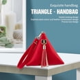 thumbnail image 3 of portafolios de piel para mujer, diseño triangular, con correa de muñeca, Rojo -, Talla unica, 3 of 5