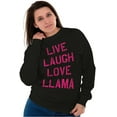 thumbnail image 4 of Live Laugh Love Llama Alpaca Humor Women Plus Size Crewneck Sweatshirt Brisco Brands 5X, 4 of 5