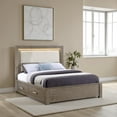 thumbnail image 6 of Keno Queen Bed- Upholstered LED Headboard- 4 Storage Drawers- Brown, 6 of 6