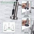 thumbnail image 3 of Grifo de cocina WEWE Commercial de acero inoxidable de níquel cepillado, 3 of 6