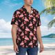 thumbnail image 3 of Fotbe New Year Flamingo Camisa Hawaiana para Hombre Unisex – Camisa Casual de Verano con Botones de Manga Corta de Algodón y Lino,Medium, 3 of 7