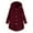 Wine, variant on Women's Fashion Fleece Hooded Jacket - Irregular Patchwork Cat Ear Warm Coat with Pockets, Coffee Brown, L