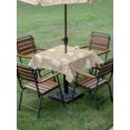 thumbnail image 4 of Outdoor Tablecloths with Umbrella Hole & Zipper, Beige Wildflowers 60x60 Inch Square Tablecloths, Farmhouse Floral Botanical Leaves Waterproof Table Cloth, Patio/Pool/Picnic Table Covers, 4 of 8
