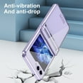 thumbnail image 5 of Dteck for Samsung Galaxy Z Flip 5 Case with Small Screen Protector, Flip 5 Phone Clear Cover with Plating Frame, Purple, 5 of 7