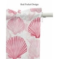 thumbnail image 5 of Pink Coastal Shell Kitchen Valances for Windows Farmhouse Linen Window Valance Curtain for Living Room Window Treatment Nautical Beach Summer Ocean Valance Rod Pocket Topper Drape, 60 x 18 Inch, 5 of 6