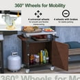 thumbnail image 3 of Outdoor Grill Cart with Stainless Steel Tabletop & Storage Shelves – Waterproof BBQ Prep Station, Mobile Kitchen Island with Wheels, Spice Rack & Brake System for Backyard & Camping, 3 of 9