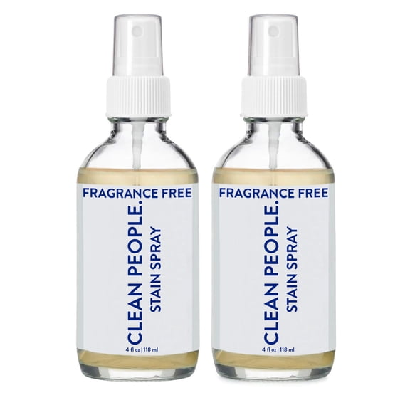 Clean People Stain Remover Spray - Natural Plant & Mineral-Based Ingredients - Non-Toxic Laundry Spot Treatment for Food, Pet & Baby Stains - Boosted with Enzymes - Fabric Safe - 4 oz - 2 Pack