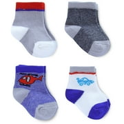 Child of Mine Newborn Baby Boys 4 Pack Transportation Socks, 0-6M