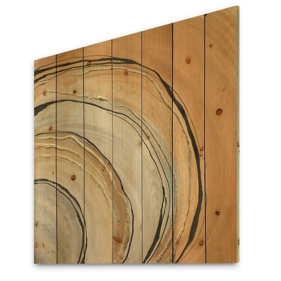 Designart 'Fractal Glam Canion II' Modern & Contemporary Print on Natural Pine Wood